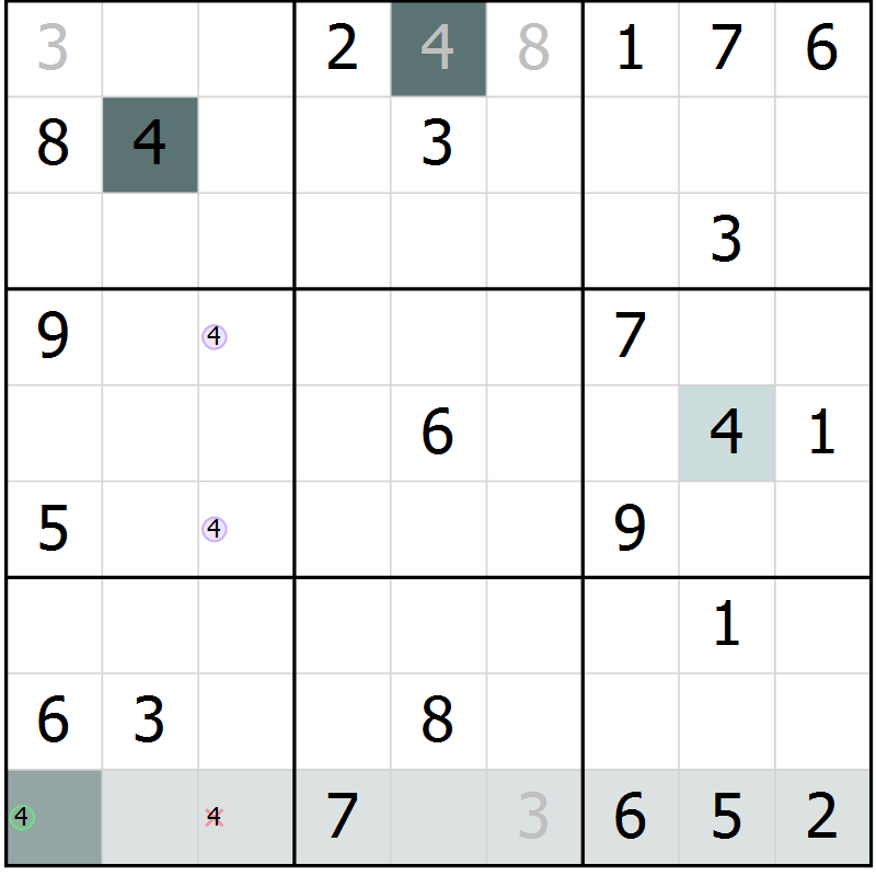 Position des candidats pour la solution de la Gr 63 page 65 du magazine de sudoku SUDOKU EXPERT n° 022