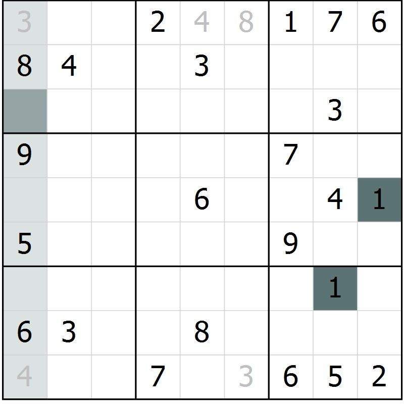 Position des candidats pour la solution de la Gr 63 page 65 du magazine de sudoku SUDOKU EXPERT n° 022