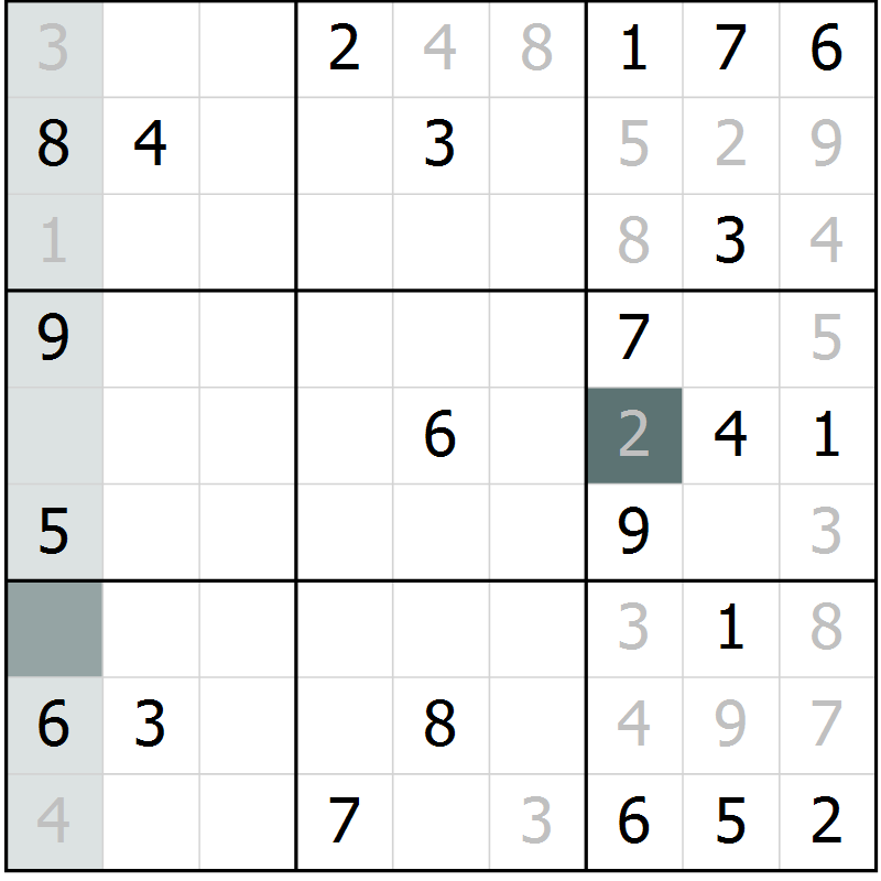 Position des candidats pour la solution de la Gr 63 page 65 du magazine de sudoku SUDOKU EXPERT n° 022