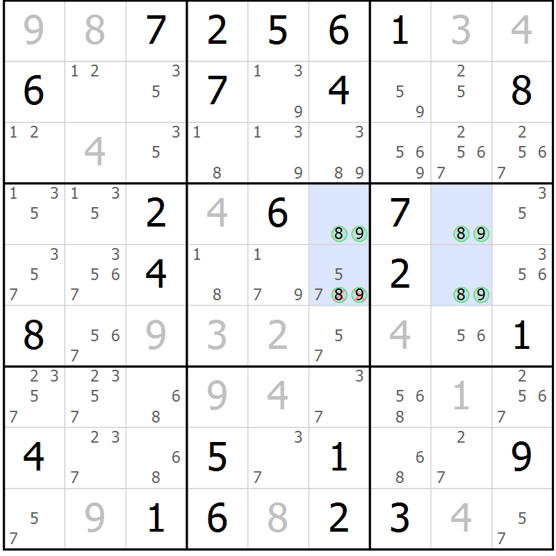 Position des candidats pour la solution de la Gr 64 page 66 du magazine de sudoku SUDOKU EXPERT n° 022