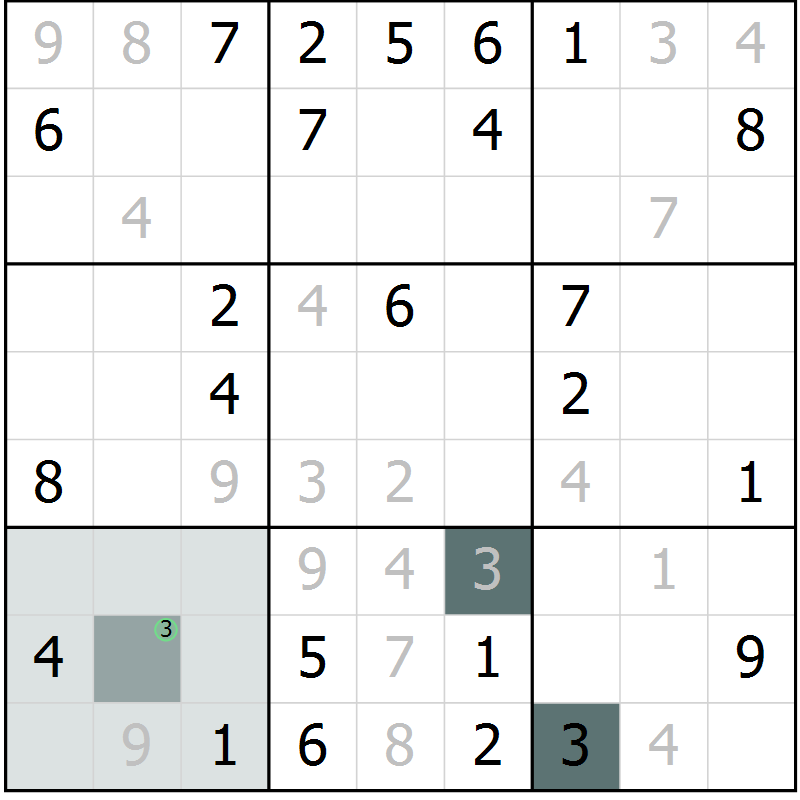 Position des candidats pour la solution de la Gr 64 page 66 du magazine de sudoku SUDOKU EXPERT n° 022