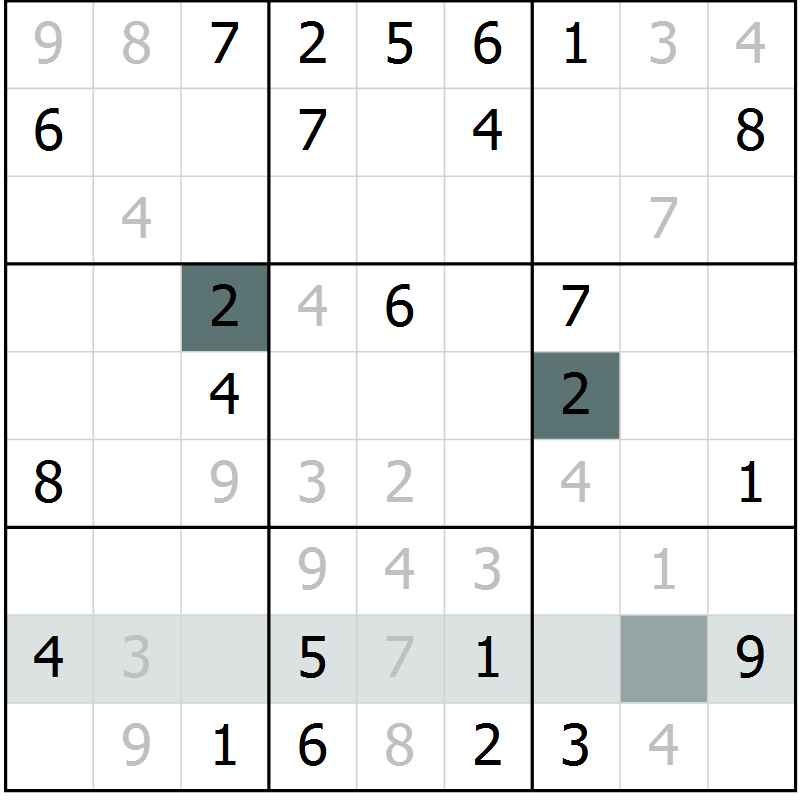 Position des candidats pour la solution de la Gr 64 page 66 du magazine de sudoku SUDOKU EXPERT n° 022