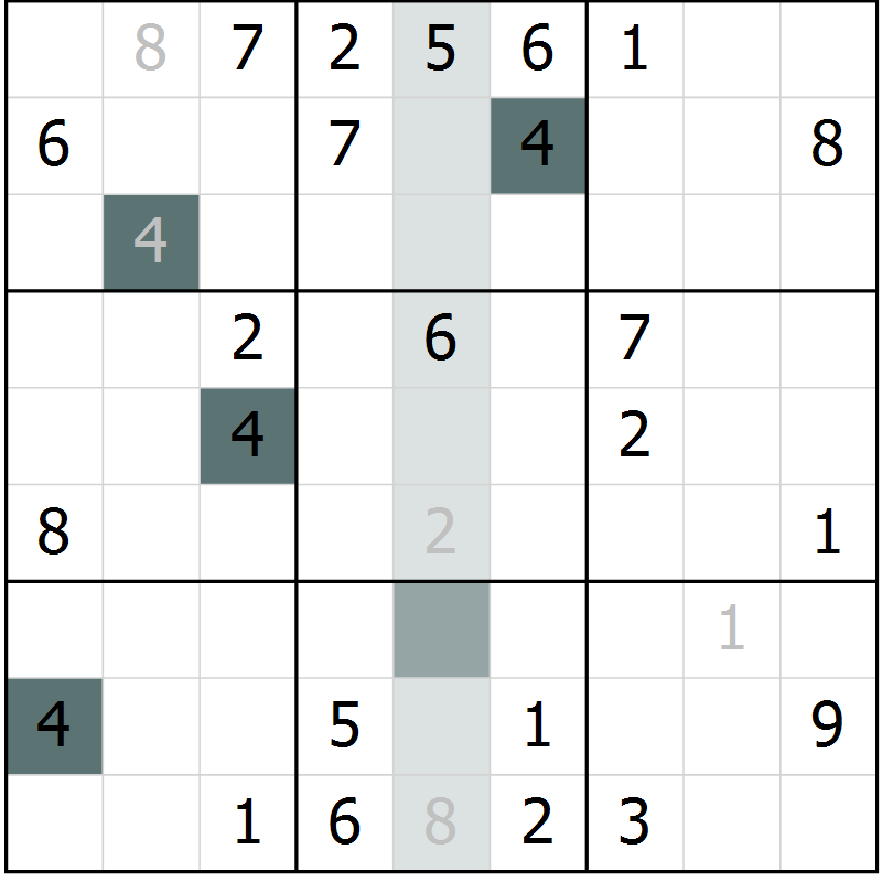Position des candidats pour la solution de la Gr 64 page 66 du magazine de sudoku SUDOKU EXPERT n° 022