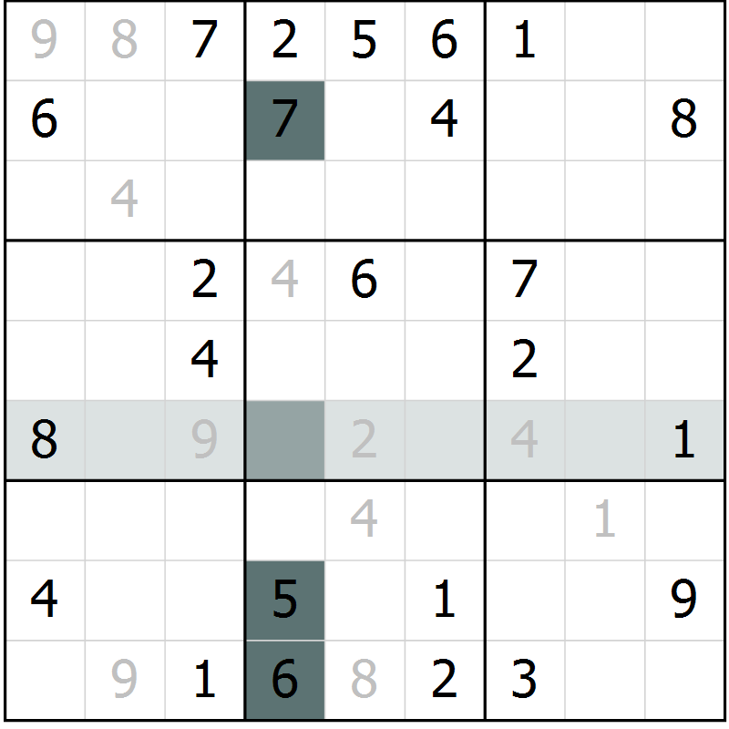 Position des candidats pour la solution de la Gr 64 page 66 du magazine de sudoku SUDOKU EXPERT n° 022