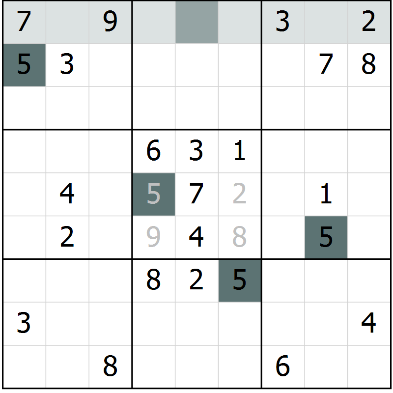 Position des candidats pour la solution de la Gr 65 page 67 du magazine de sudoku SUDOKU EXPERT n° 022