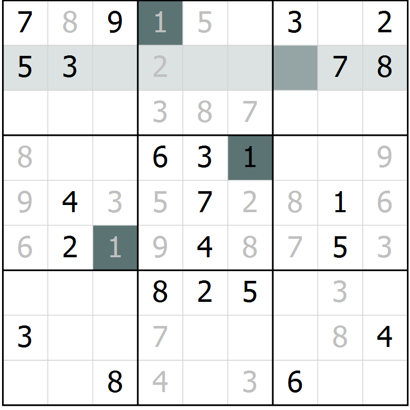 Position des candidats pour la solution de la Gr 65 page 67 du magazine de sudoku SUDOKU EXPERT n° 022