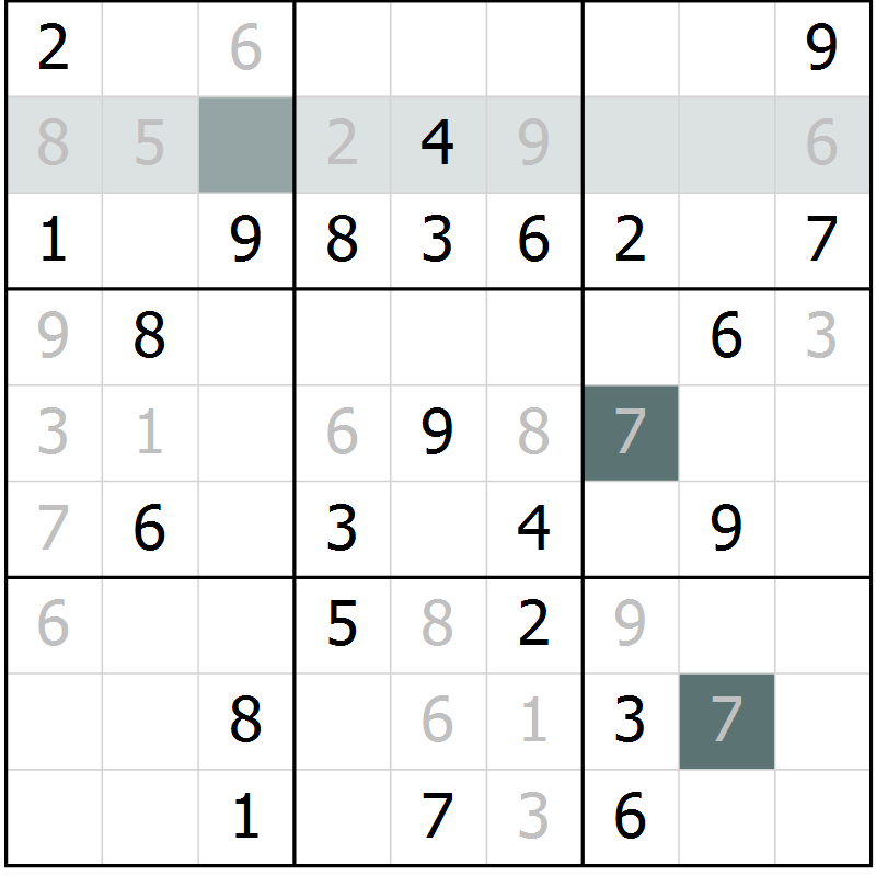 Position des candidats pour la solution de la Gr 66 page 68 du magazine de sudoku SUDOKU EXPERT n° 022
