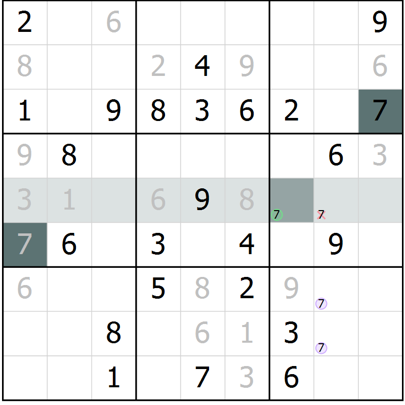 Position des candidats pour la solution de la Gr 66 page 68 du magazine de sudoku SUDOKU EXPERT n° 022