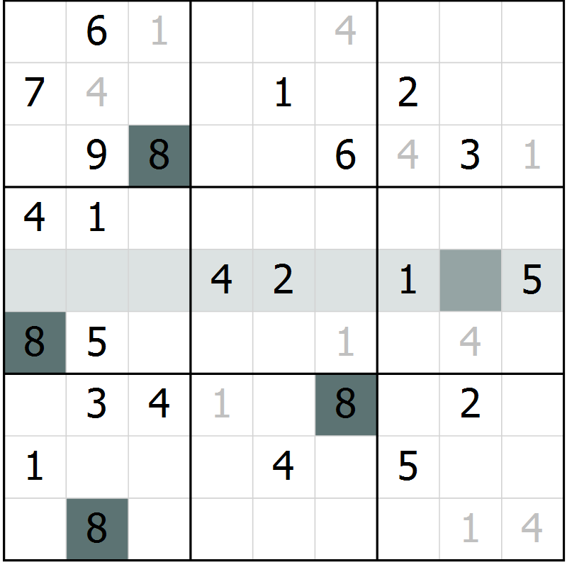 Position des candidats pour la solution de la Gr 67 page 69 du magazine de sudoku SUDOKU EXPERT n° 022