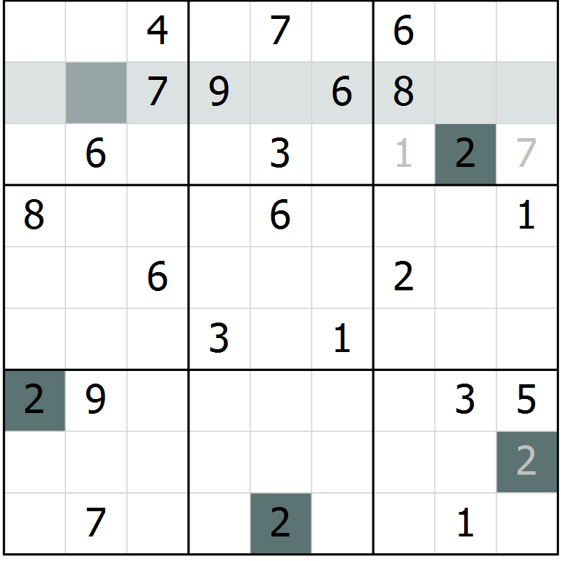 Position des candidats pour la solution de la Gr 68 page 70 du magazine de sudoku SUDOKU EXPERT n° 022