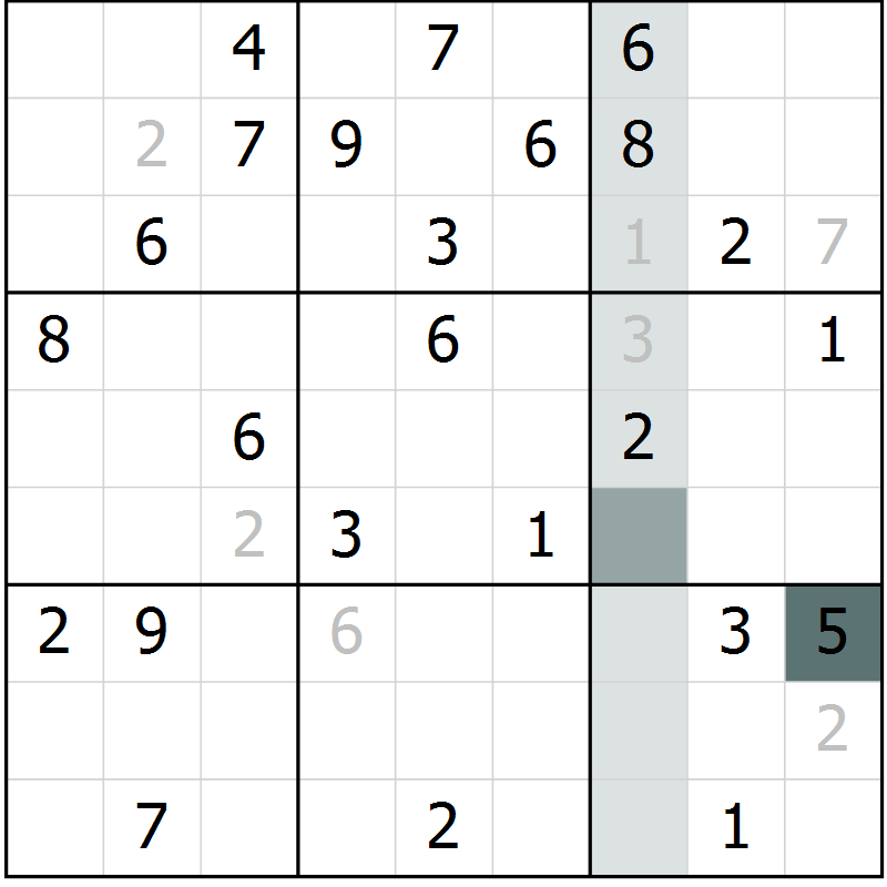 Position des candidats pour la solution de la Gr 68 page 70 du magazine de sudoku SUDOKU EXPERT n° 022