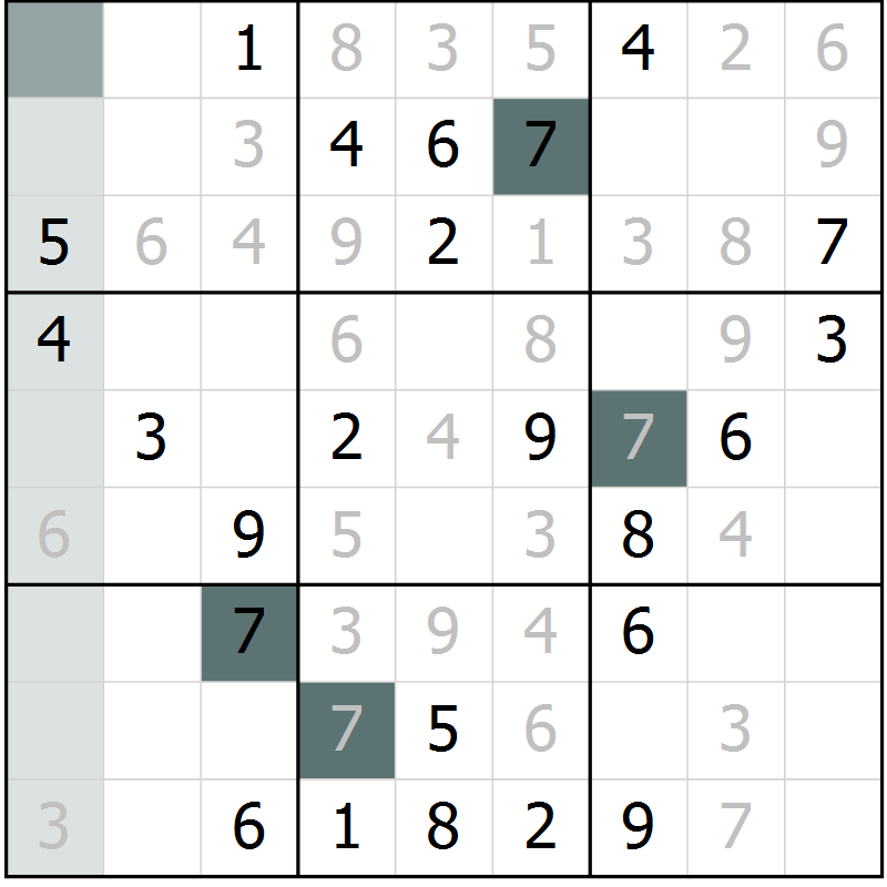 Position des candidats pour la solution de la Gr 69 page 71 du magazine de sudoku SUDOKU EXPERT n° 022