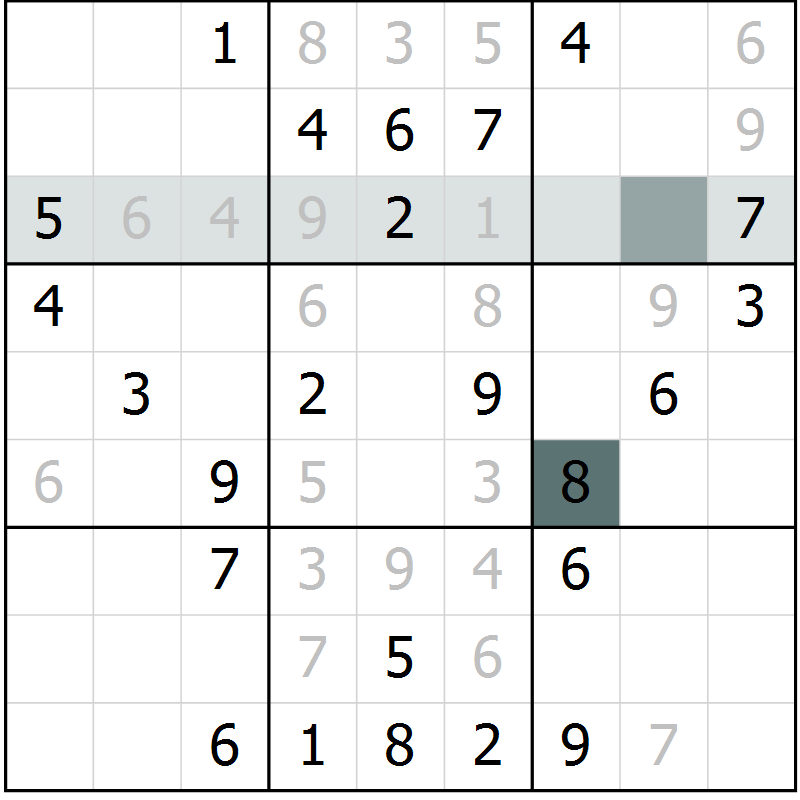 Position des candidats pour la solution de la Gr 69 page 71 du magazine de sudoku SUDOKU EXPERT n° 022
