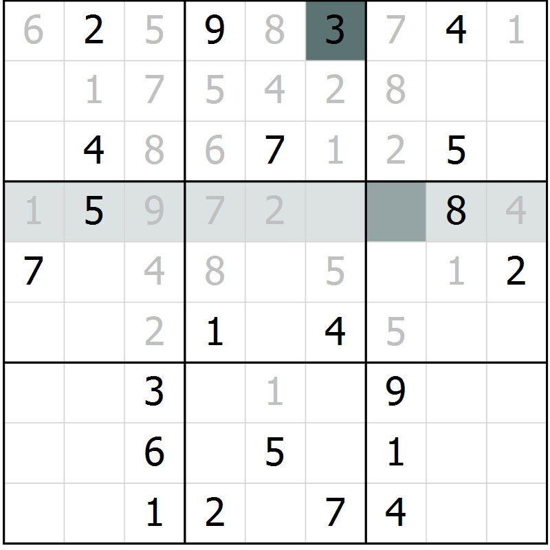Position des candidats pour la solution de la Gr 7 page 9 du magazine de sudoku SUDOKU EXPERT n° 022