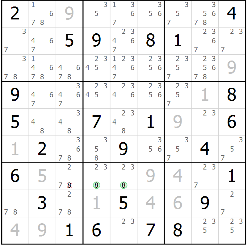 Position des candidats pour la solution de la Gr 70 page 72 du magazine de sudoku SUDOKU EXPERT n° 022