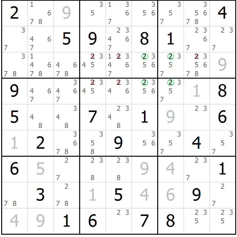 Position des candidats pour la solution de la Gr 70 page 72 du magazine de sudoku SUDOKU EXPERT n° 022
