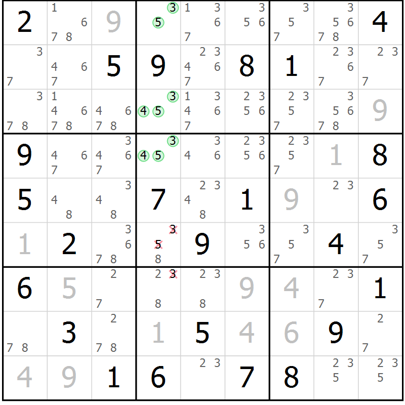 Position des candidats pour la solution de la Gr 70 page 72 du magazine de sudoku SUDOKU EXPERT n° 022