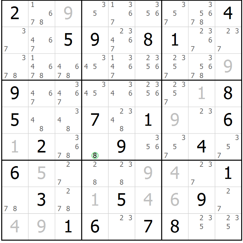 Position des candidats pour la solution de la Gr 70 page 72 du magazine de sudoku SUDOKU EXPERT n° 022