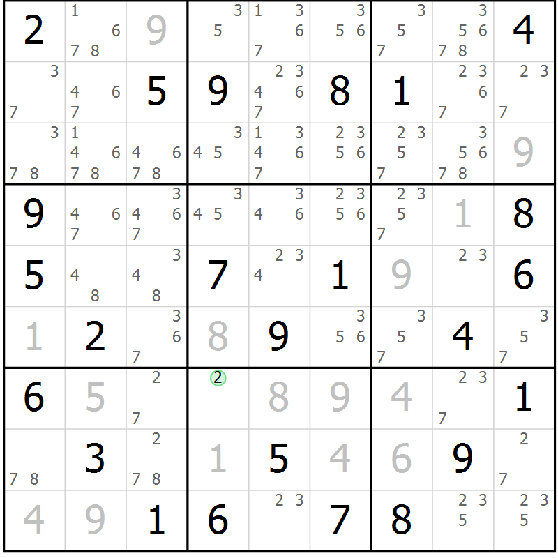 Position des candidats pour la solution de la Gr 70 page 72 du magazine de sudoku SUDOKU EXPERT n° 022