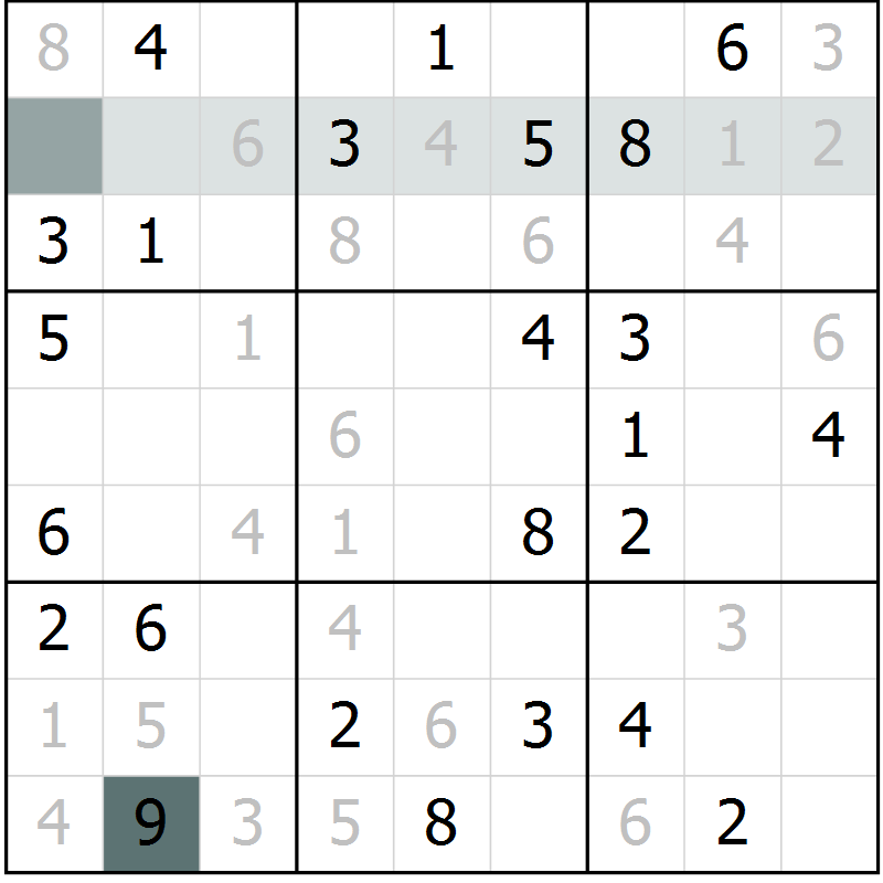 Position des candidats pour la solution de la Gr 71 page 73 du magazine de sudoku SUDOKU EXPERT n° 022