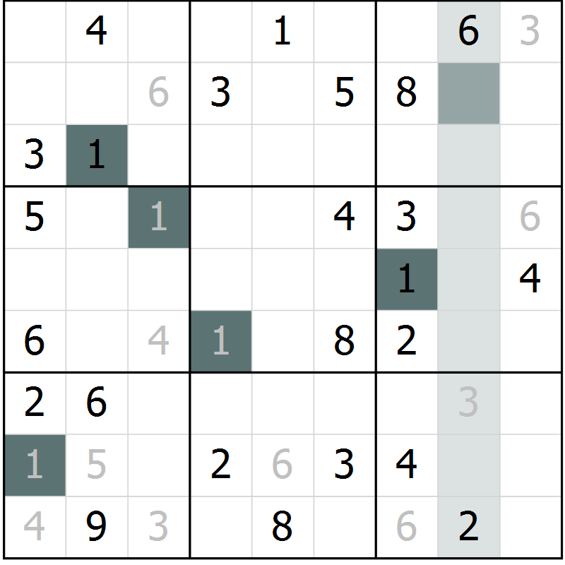 Position des candidats pour la solution de la Gr 71 page 73 du magazine de sudoku SUDOKU EXPERT n° 022