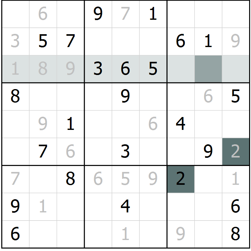 Position des candidats pour la solution de la Gr 72 page 74 du magazine de sudoku SUDOKU EXPERT n° 022