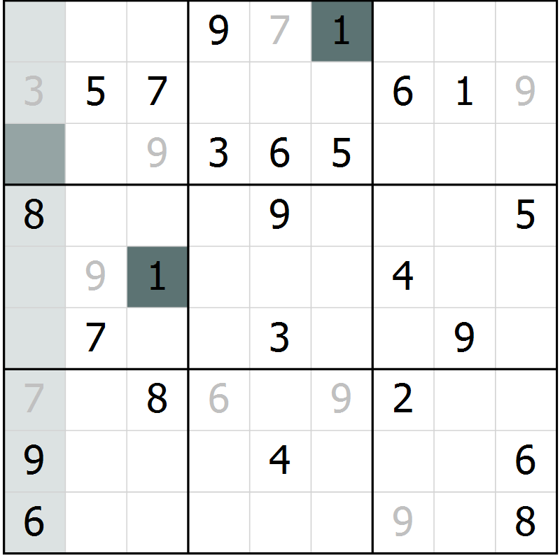 Position des candidats pour la solution de la Gr 72 page 74 du magazine de sudoku SUDOKU EXPERT n° 022