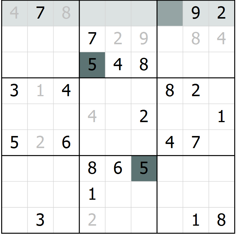 Position des candidats pour la solution de la Gr 73 page 75 du magazine de sudoku SUDOKU EXPERT n° 022