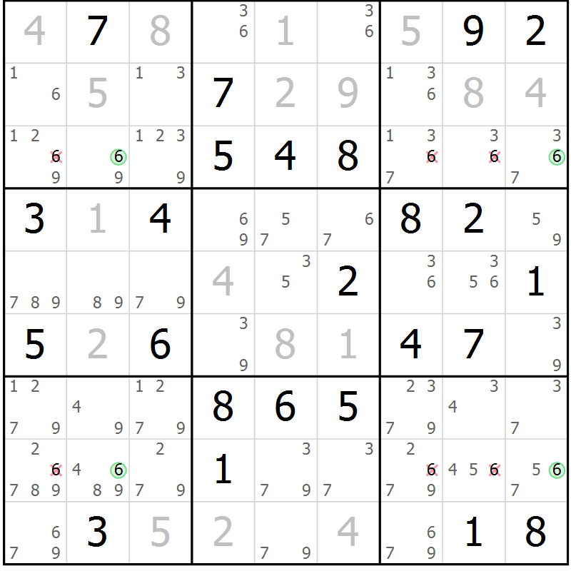 Position des candidats pour la solution de la Gr 73 page 75 du magazine de sudoku SUDOKU EXPERT n° 022
