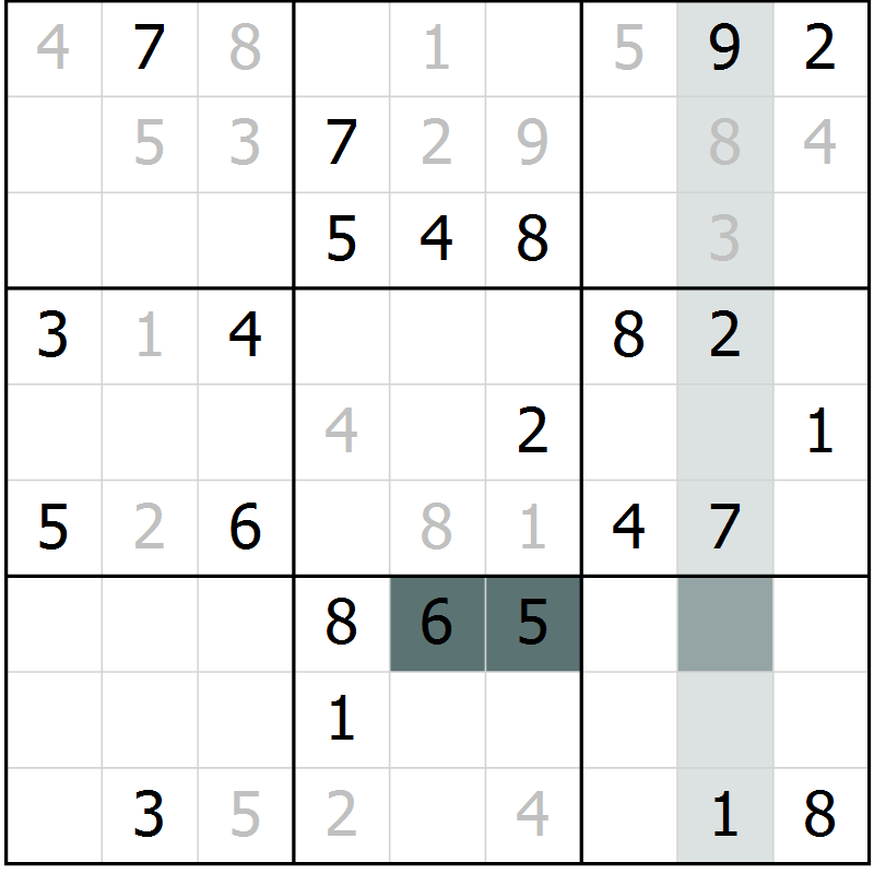 Position des candidats pour la solution de la Gr 73 page 75 du magazine de sudoku SUDOKU EXPERT n° 022