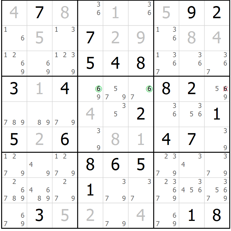 Position des candidats pour la solution de la Gr 73 page 75 du magazine de sudoku SUDOKU EXPERT n° 022