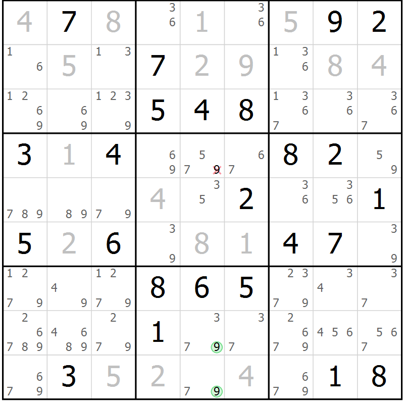 Position des candidats pour la solution de la Gr 73 page 75 du magazine de sudoku SUDOKU EXPERT n° 022