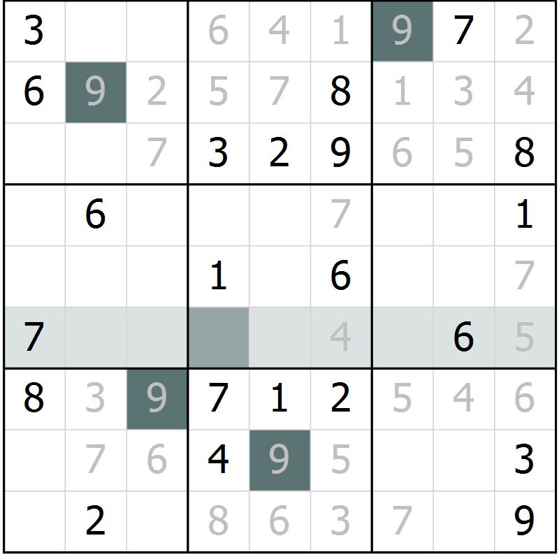 Position des candidats pour la solution de la Gr 9 page 11 du magazine de sudoku SUDOKU EXPERT n° 022