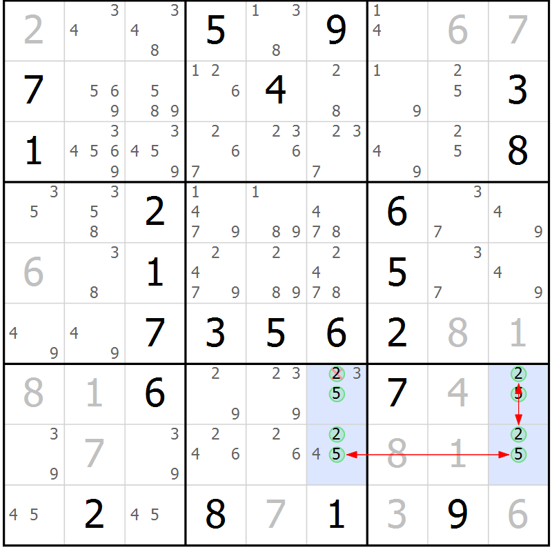 Position des candidats pour la solution de la Gr 12 page 15 du magazine de sudoku Maestro n° 085