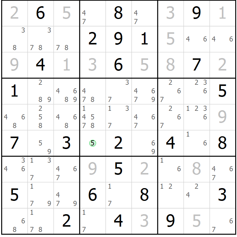 Position des candidats pour la solution de la Gr 24 page 27 du magazine de sudoku Maestro n° 085