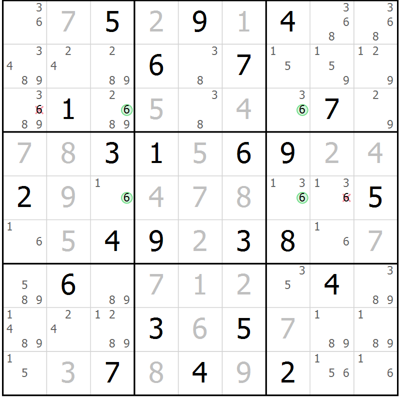 Position des candidats pour la solution de la Gr 26 page 29 du magazine de sudoku Maestro n° 085
