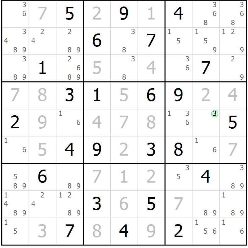 Position des candidats pour la solution de la Gr 26 page 29 du magazine de sudoku Maestro n° 085