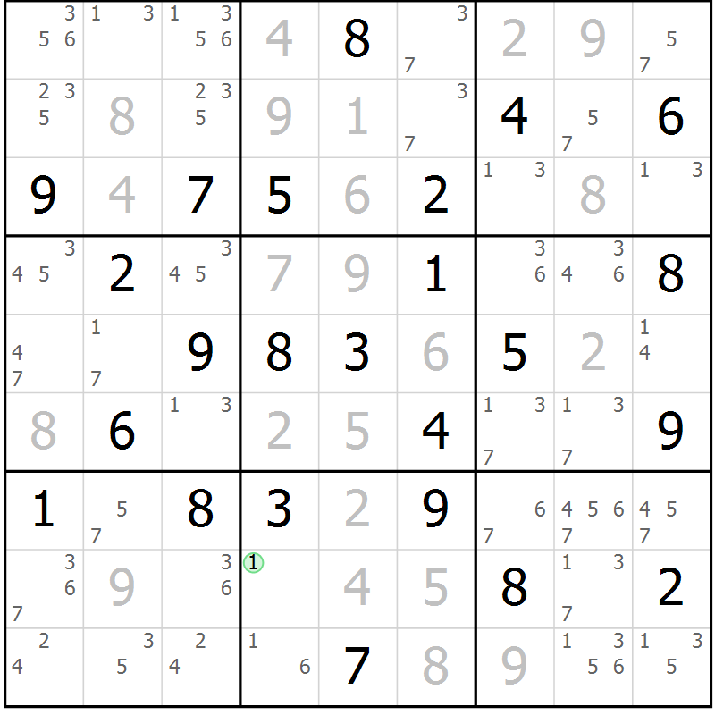 Position des candidats pour la solution de la Gr 27 page 30 du magazine de sudoku Maestro n° 085