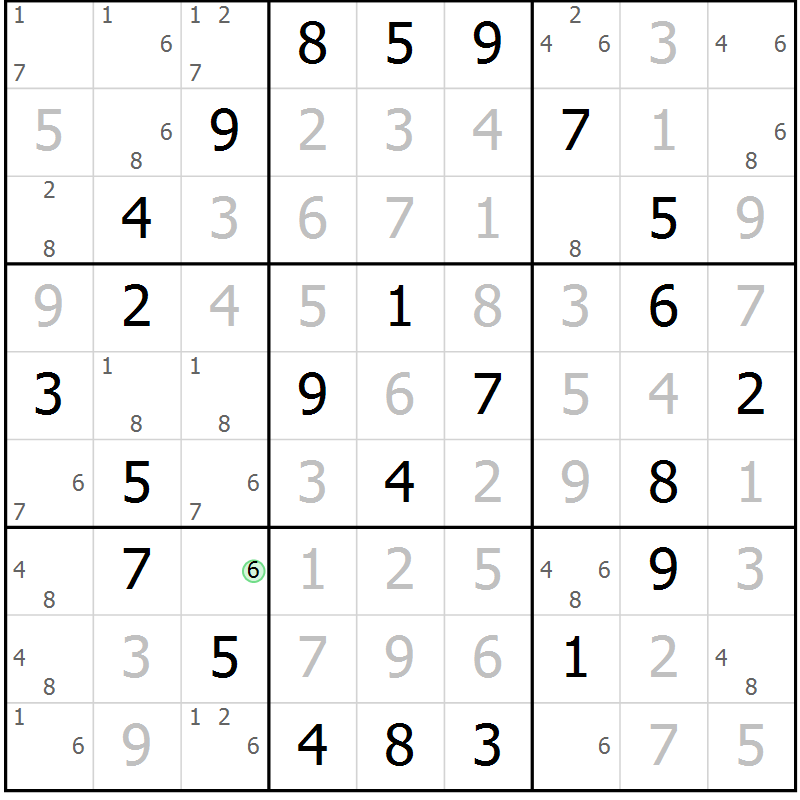 Position des candidats pour la solution de la Gr 31 page 34 du magazine de sudoku Maestro n° 085