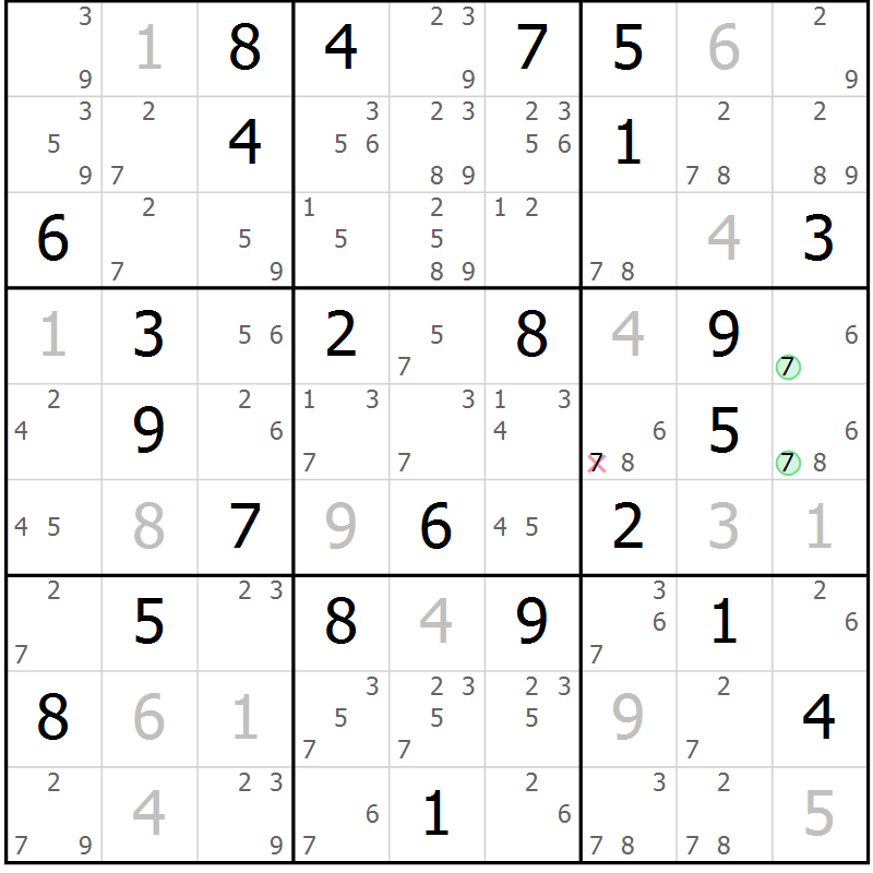 Position des candidats pour la solution de la Gr 35 page 38 du magazine de sudoku Maestro n° 085