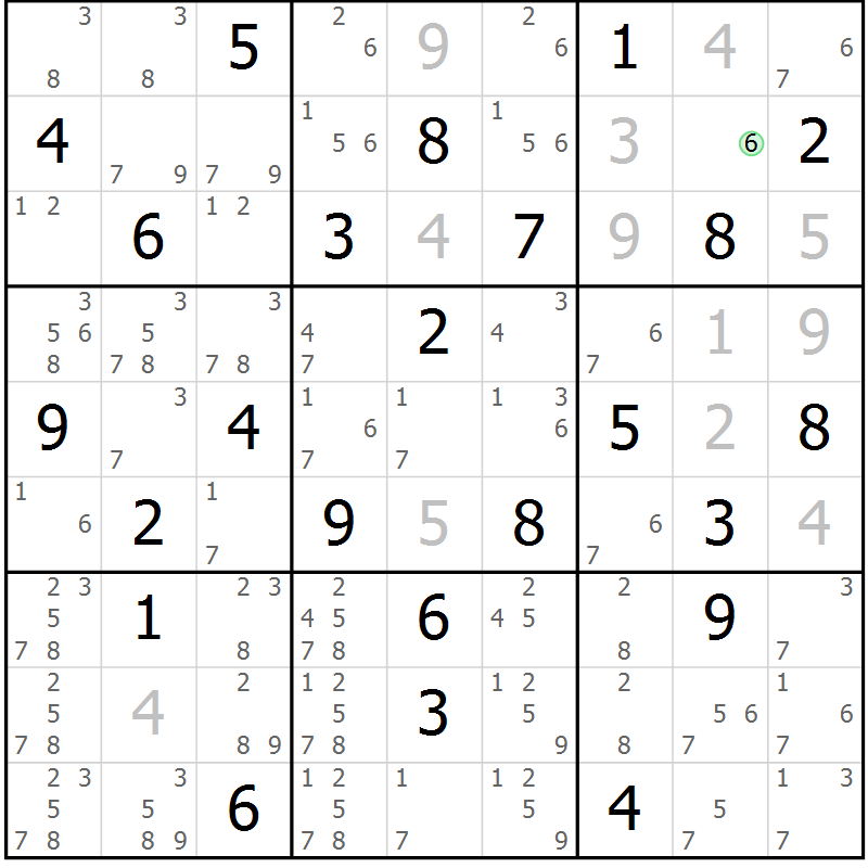 Position des candidats pour la solution de la Gr 36 page 39 du magazine de sudoku Maestro n° 085