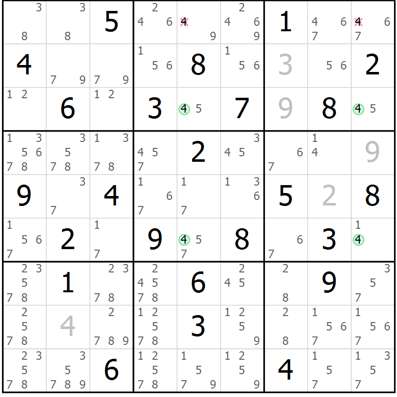 Position des candidats pour la solution de la Gr 36 page 39 du magazine de sudoku Maestro n° 085