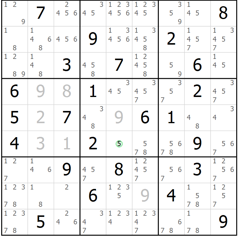 Position des candidats pour la solution de la Gr 37 page 40 du magazine de sudoku Maestro n° 085