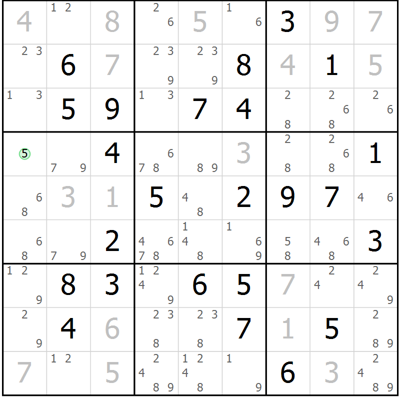 Position des candidats pour la solution de la Gr 44 page 47 du magazine de sudoku Maestro n° 085