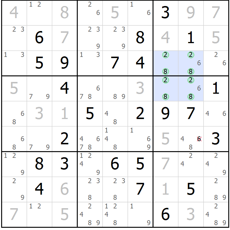 Position des candidats pour la solution de la Gr 44 page 47 du magazine de sudoku Maestro n° 085