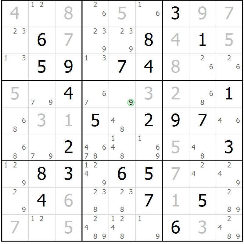 Position des candidats pour la solution de la Gr 44 page 47 du magazine de sudoku Maestro n° 085