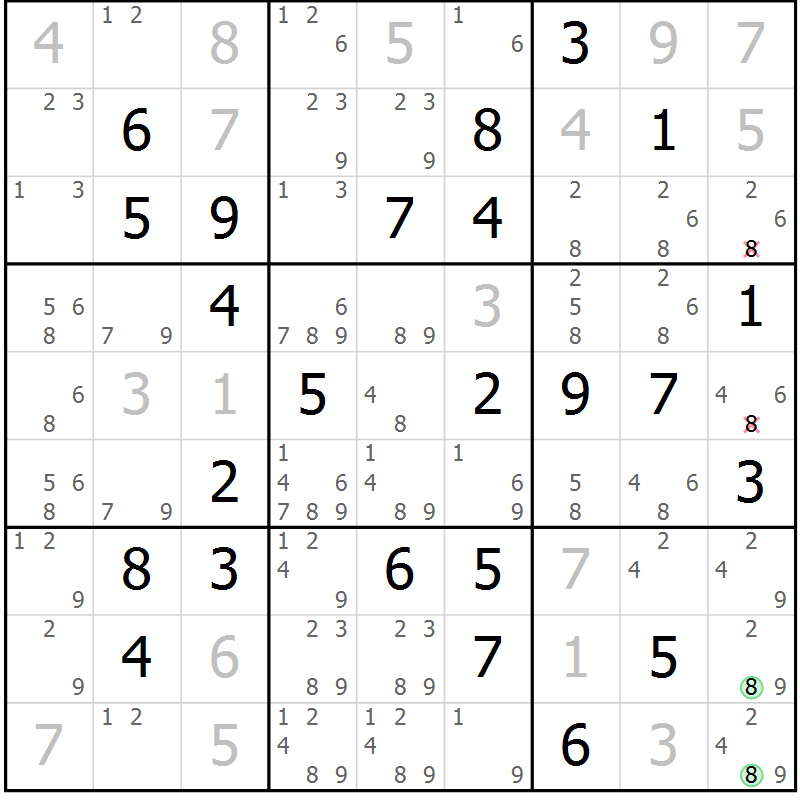 Position des candidats pour la solution de la Gr 44 page 47 du magazine de sudoku Maestro n° 085