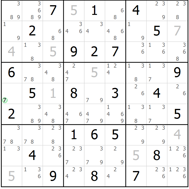 Position des candidats pour la solution de la Gr 48 page 51 du magazine de sudoku Maestro n° 085