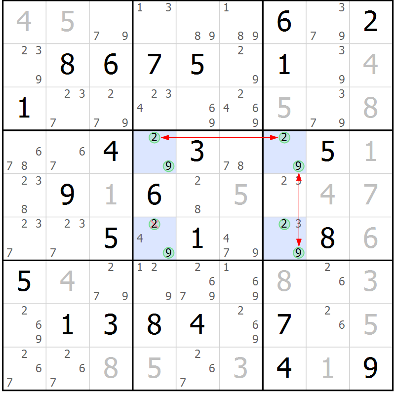 Position des candidats pour la solution de la Gr 66 page 69 du magazine de sudoku Maestro n° 085
