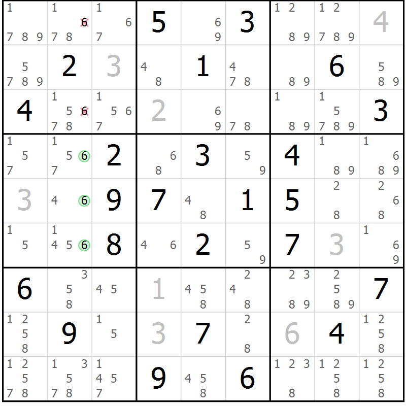 Position des candidats pour la solution de la Gr 71 page 74 du magazine de sudoku Maestro n° 085